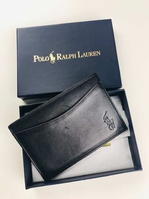 czarny skórzany portfelik RALPH LAUREN