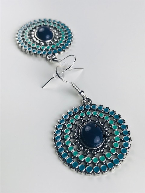 egzotyczno-folkowe kolczyki z nierdzewnej stali 