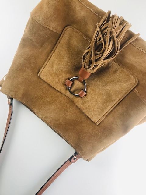 zamszowa torba-worek 