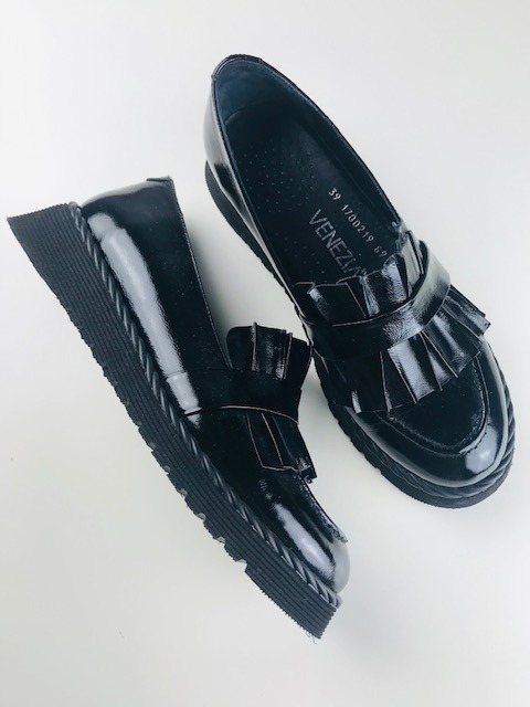 lakierowane skórzane mokasyny VENEZIA